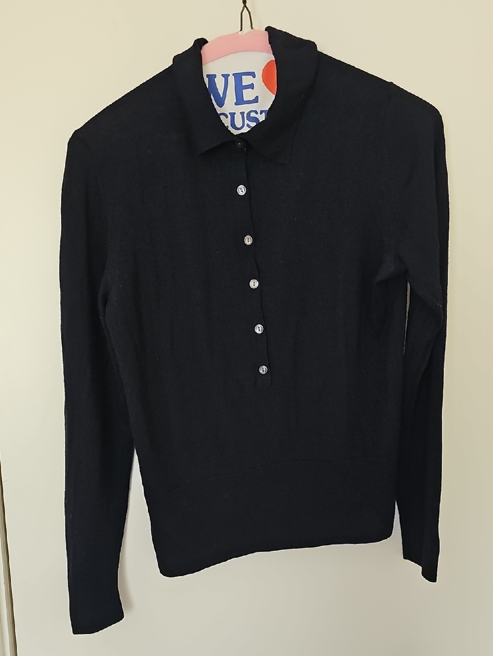 AYR Navy Long Sleeve Polo Sweater